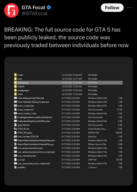 报道称《GTA5》源代码泄露是由于买家内讧(图2)